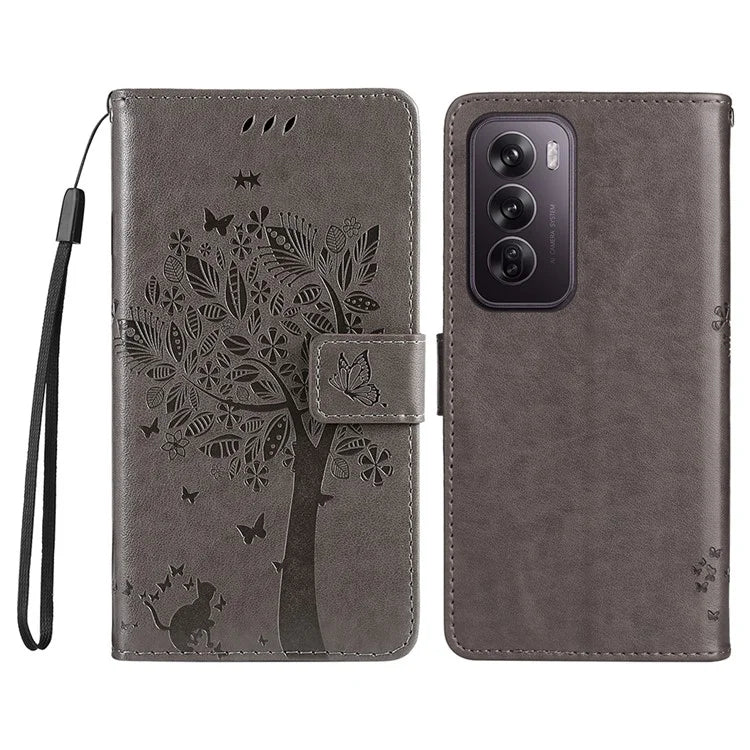 KT Imprinting Flower Series-3 For Oppo Reno12 Pro 5G (Global) / (China) Case Imprinted Leather Wallet Stand Phone Cover