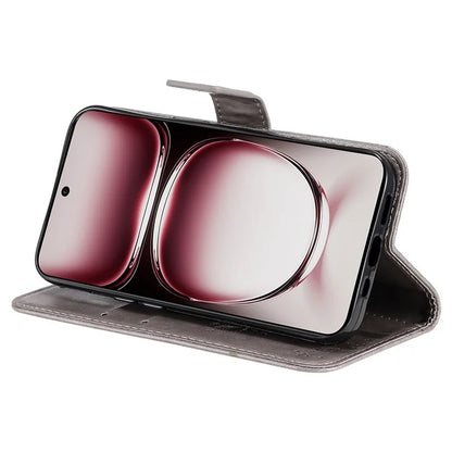 KT Imprinting Flower Series-3 For Oppo Reno12 Pro 5G (Global) / (China) Case Imprinted Leather Wallet Stand Phone Cover