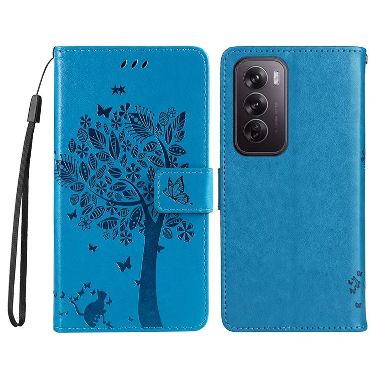 KT Imprinting Flower Series-3 For Oppo Reno12 Pro 5G (Global) / (China) Case Imprinted Leather Wallet Stand Phone Cover