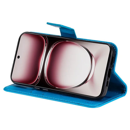KT Imprinting Flower Series-3 For Oppo Reno12 Pro 5G (Global) / (China) Case Imprinted Leather Wallet Stand Phone Cover