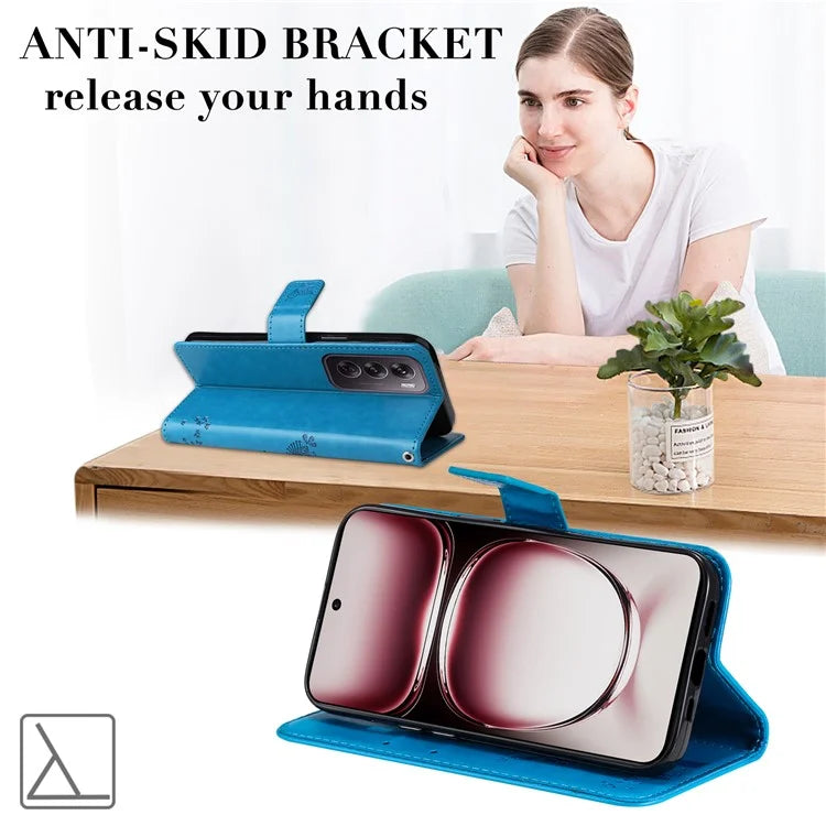 KT Imprinting Flower Series-3 For Oppo Reno12 Pro 5G (Global) / (China) Case Imprinted Leather Wallet Stand Phone Cover