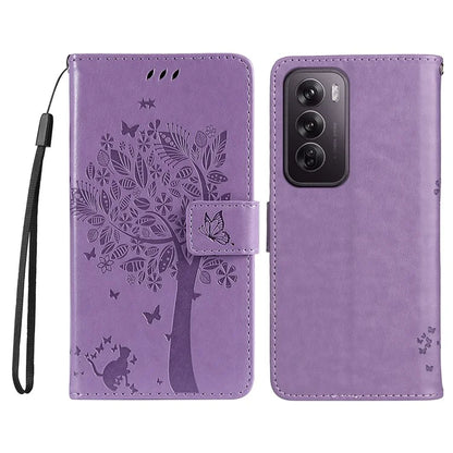 KT Imprinting Flower Series-3 For Oppo Reno12 Pro 5G (Global) / (China) Case Imprinted Leather Wallet Stand Phone Cover