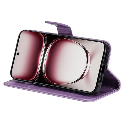 KT Imprinting Flower Series-3 For Oppo Reno12 Pro 5G (Global) / (China) Case Imprinted Leather Wallet Stand Phone Cover