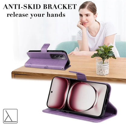 KT Imprinting Flower Series-3 For Oppo Reno12 Pro 5G (Global) / (China) Case Imprinted Leather Wallet Stand Phone Cover
