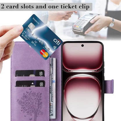 KT Imprinting Flower Series-3 For Oppo Reno12 Pro 5G (Global) / (China) Case Imprinted Leather Wallet Stand Phone Cover