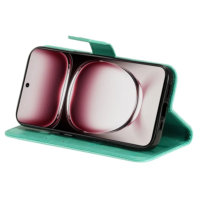 KT Imprinting Flower Series-3 For Oppo Reno12 Pro 5G (Global) / (China) Case Imprinted Leather Wallet Stand Phone Cover