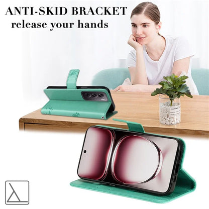 KT Imprinting Flower Series-3 For Oppo Reno12 Pro 5G (Global) / (China) Case Imprinted Leather Wallet Stand Phone Cover