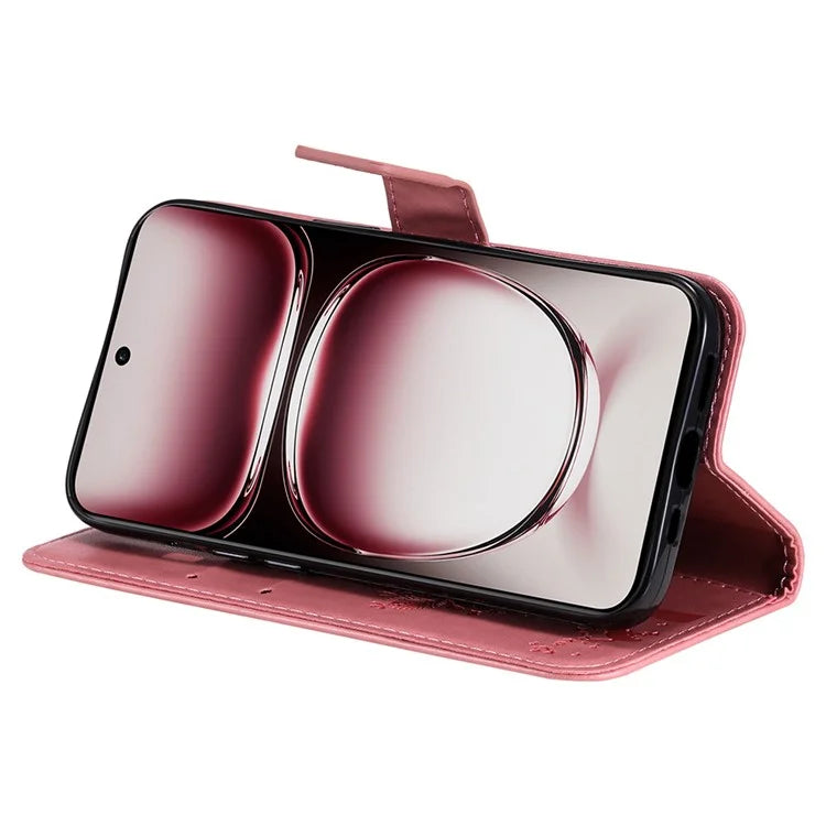 KT Imprinting Flower Series-3 For Oppo Reno12 Pro 5G (Global) / (China) Case Imprinted Leather Wallet Stand Phone Cover