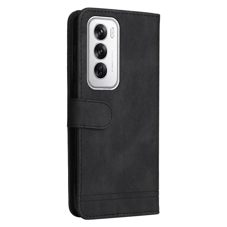 For Oppo Reno12 5G (Global) Case Leather Phone Cover Tree Pattern Hardware