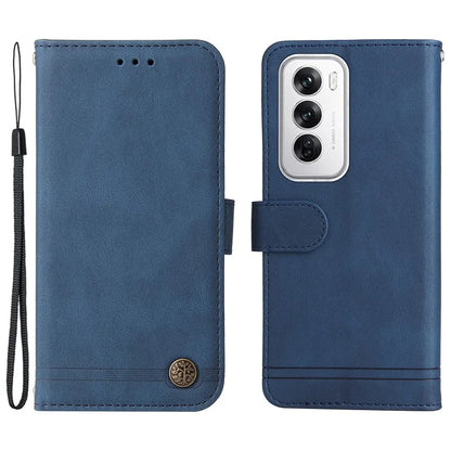 For Oppo Reno12 5G (Global) Case Leather Phone Cover Tree Pattern Hardware