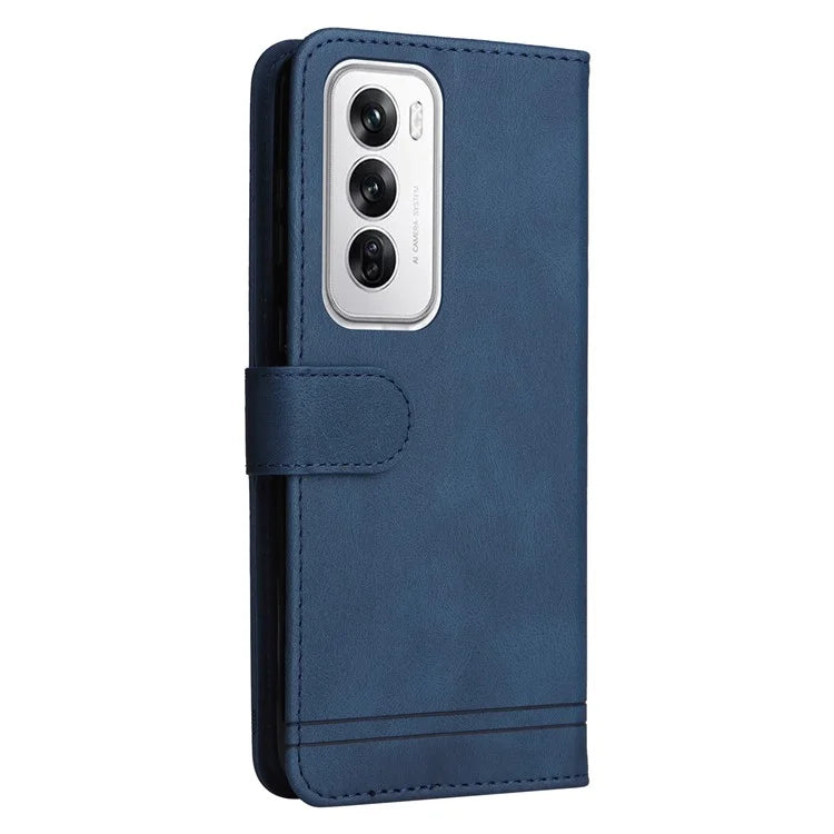 For Oppo Reno12 5G (Global) Case Leather Phone Cover Tree Pattern Hardware