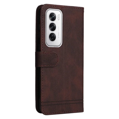 For Oppo Reno12 5G (Global) Case Leather Phone Cover Tree Pattern Hardware