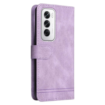 For Oppo Reno12 5G (Global) Case Leather Phone Cover Tree Pattern Hardware