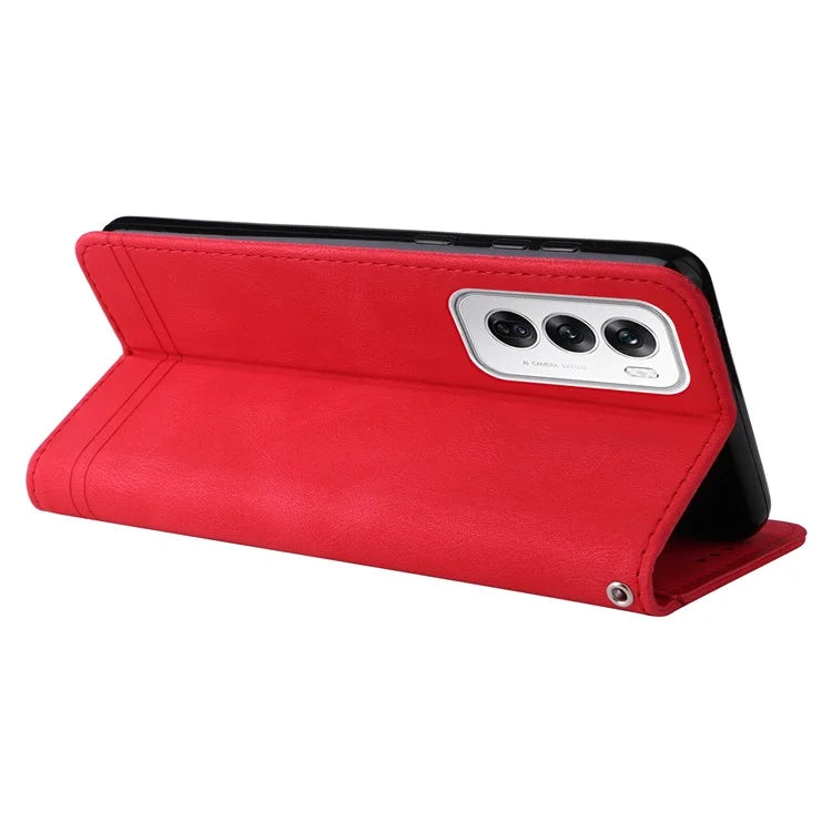 For Oppo Reno12 5G (Global) Case Leather Phone Cover Tree Pattern Hardware