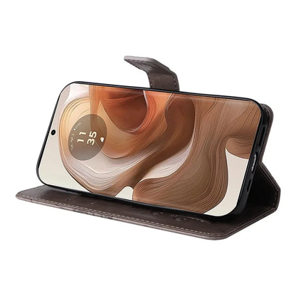 KT Imprinting Flower Series-2 For Motorola Moto X50 Ultra 5G / Edge 50 Ultra 5G Case PU Leather Butterfly Imprint Phone Cover