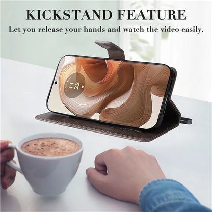 KT Imprinting Flower Series-2 For Motorola Moto X50 Ultra 5G / Edge 50 Ultra 5G Case PU Leather Butterfly Imprint Phone Cover