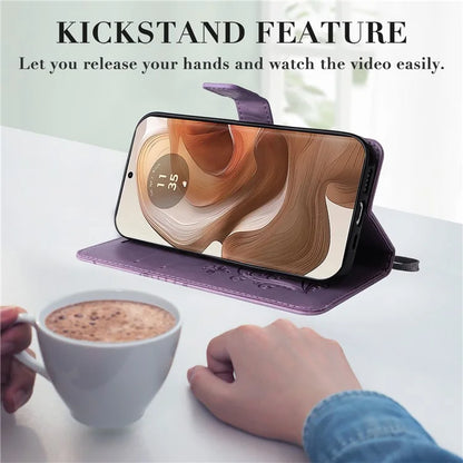 KT Imprinting Flower Series-2 For Motorola Moto X50 Ultra 5G / Edge 50 Ultra 5G Case PU Leather Butterfly Imprint Phone Cover