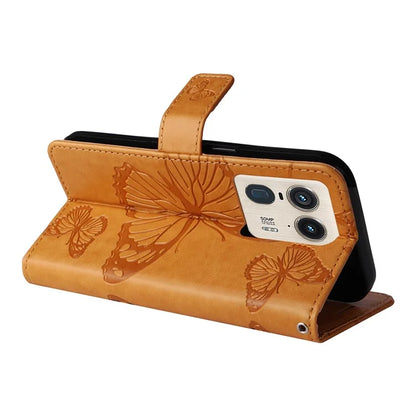 KT Imprinting Flower Series-2 For Motorola Moto X50 Ultra 5G / Edge 50 Ultra 5G Case PU Leather Butterfly Imprint Phone Cover