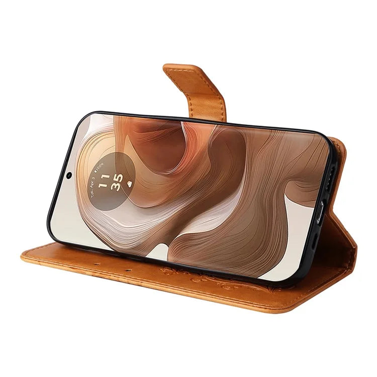KT Imprinting Flower Series-2 For Motorola Moto X50 Ultra 5G / Edge 50 Ultra 5G Case PU Leather Butterfly Imprint Phone Cover