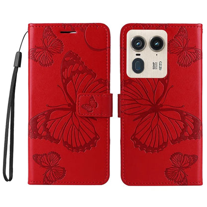 KT Imprinting Flower Series-2 For Motorola Moto X50 Ultra 5G / Edge 50 Ultra 5G Case PU Leather Butterfly Imprint Phone Cover