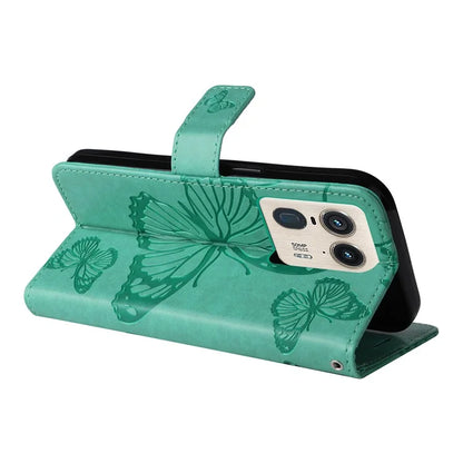 KT Imprinting Flower Series-2 For Motorola Moto X50 Ultra 5G / Edge 50 Ultra 5G Case PU Leather Butterfly Imprint Phone Cover