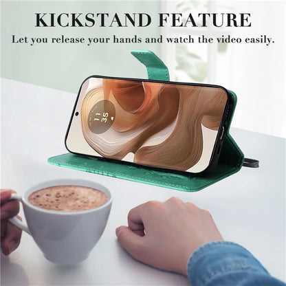KT Imprinting Flower Series-2 For Motorola Moto X50 Ultra 5G / Edge 50 Ultra 5G Case PU Leather Butterfly Imprint Phone Cover