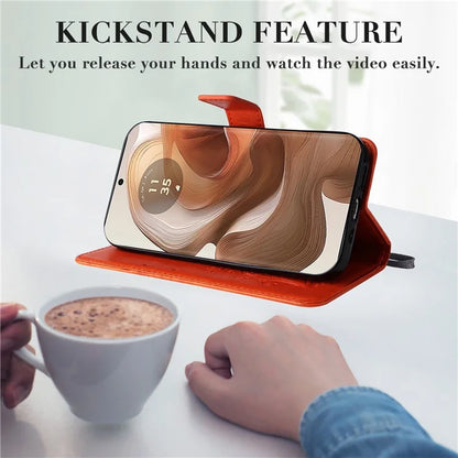 KT Imprinting Flower Series-2 For Motorola Moto X50 Ultra 5G / Edge 50 Ultra 5G Case PU Leather Butterfly Imprint Phone Cover