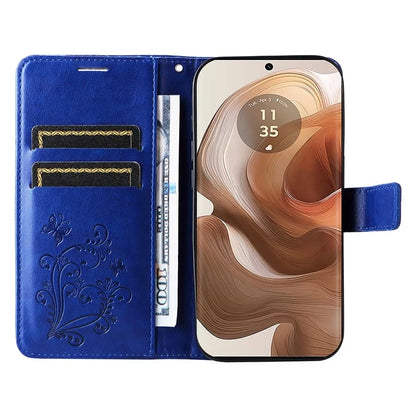 KT Imprinting Flower Series-2 For Motorola Moto X50 Ultra 5G / Edge 50 Ultra 5G Case PU Leather Butterfly Imprint Phone Cover