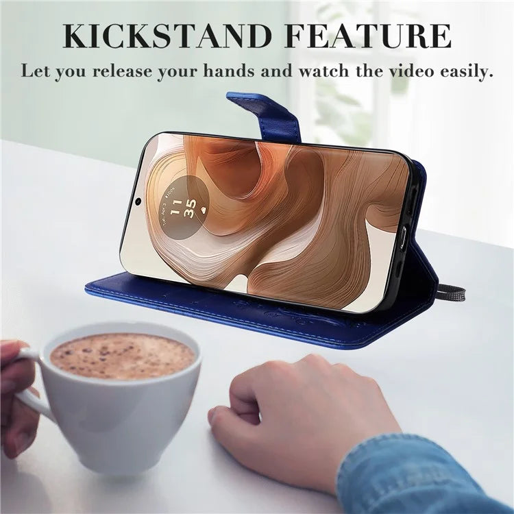 KT Imprinting Flower Series-2 For Motorola Moto X50 Ultra 5G / Edge 50 Ultra 5G Case PU Leather Butterfly Imprint Phone Cover
