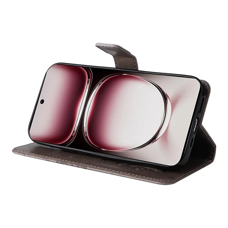 KT Imprinting Flower Series-2 For Oppo Reno12 Pro 5G (Global) / (China) Case Leather Wallet Butterfly Imprint Phone Cover