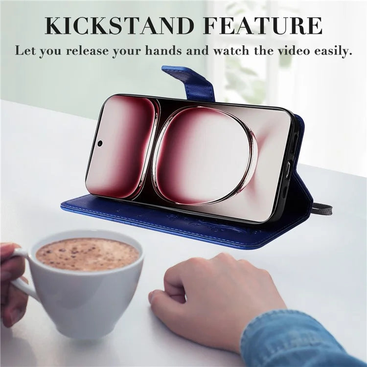 KT Imprinting Flower Series-2 For Oppo Reno12 Pro 5G (Global) / (China) Case Leather Wallet Butterfly Imprint Phone Cover