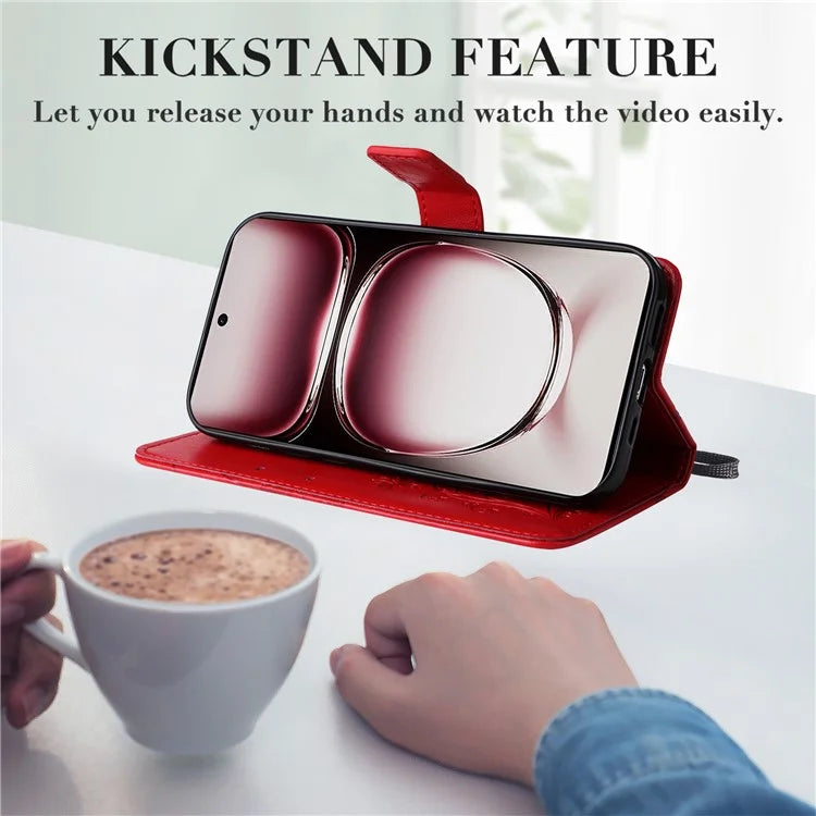 KT Imprinting Flower Series-2 For Oppo Reno12 Pro 5G (Global) / (China) Case Leather Wallet Butterfly Imprint Phone Cover