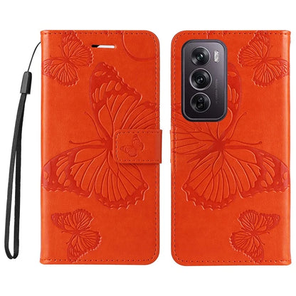 KT Imprinting Flower Series-2 For Oppo Reno12 Pro 5G (Global) / (China) Case Leather Wallet Butterfly Imprint Phone Cover