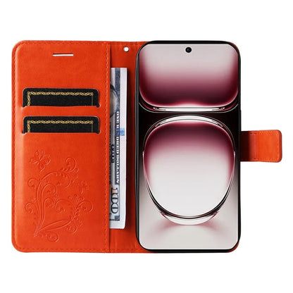 KT Imprinting Flower Series-2 For Oppo Reno12 Pro 5G (Global) / (China) Case Leather Wallet Butterfly Imprint Phone Cover