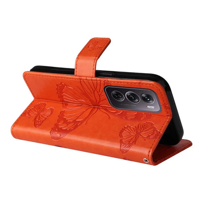 KT Imprinting Flower Series-2 For Oppo Reno12 Pro 5G (Global) / (China) Case Leather Wallet Butterfly Imprint Phone Cover
