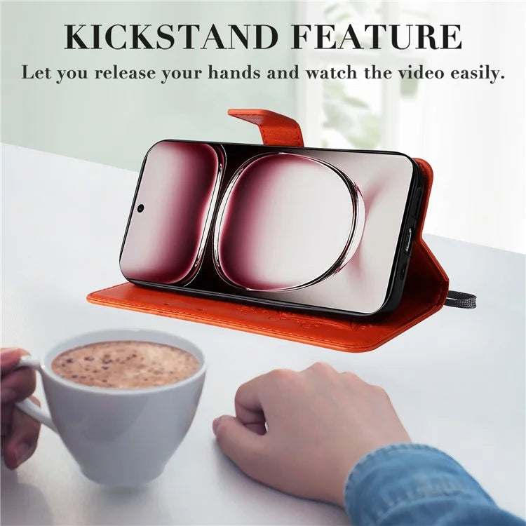 KT Imprinting Flower Series-2 For Oppo Reno12 Pro 5G (Global) / (China) Case Leather Wallet Butterfly Imprint Phone Cover