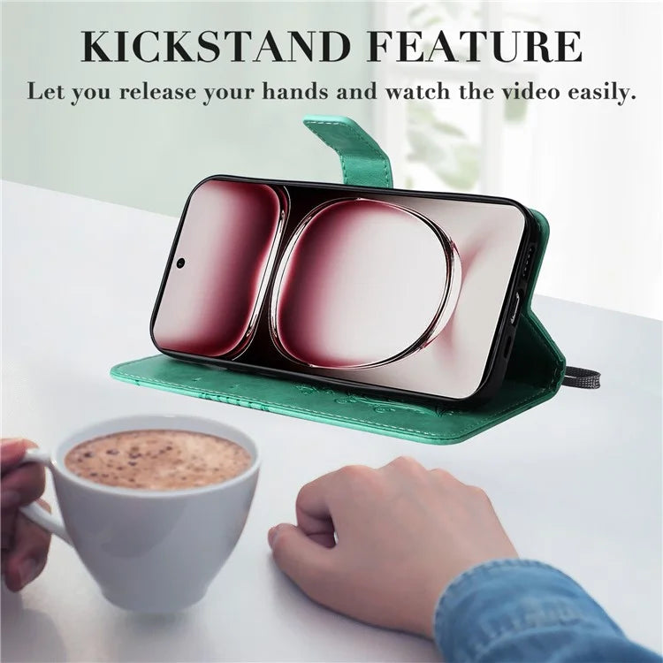 KT Imprinting Flower Series-2 For Oppo Reno12 Pro 5G (Global) / (China) Case Leather Wallet Butterfly Imprint Phone Cover