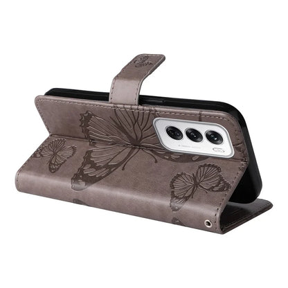 KT Imprinting Flower Series-2 For Oppo Reno12 5G (Global) Phone Case Butterfly Imprint Leather Wallet Cover