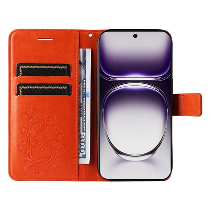 KT Imprinting Flower Series-2 For Oppo Reno12 5G (Global) Phone Case Butterfly Imprint Leather Wallet Cover