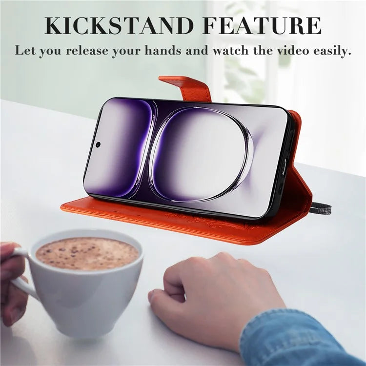 KT Imprinting Flower Series-2 For Oppo Reno12 5G (Global) Phone Case Butterfly Imprint Leather Wallet Cover