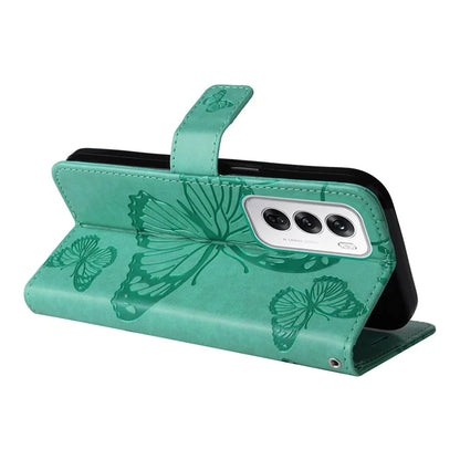KT Imprinting Flower Series-2 For Oppo Reno12 5G (Global) Phone Case Butterfly Imprint Leather Wallet Cover
