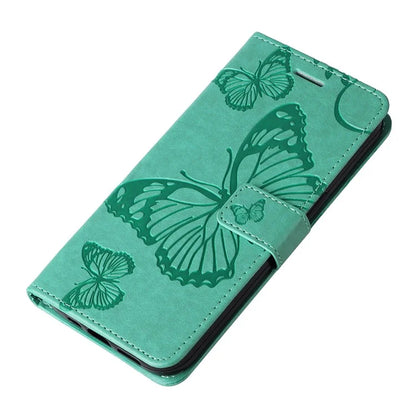 KT Imprinting Flower Series-2 For Oppo Reno12 5G (Global) Phone Case Butterfly Imprint Leather Wallet Cover