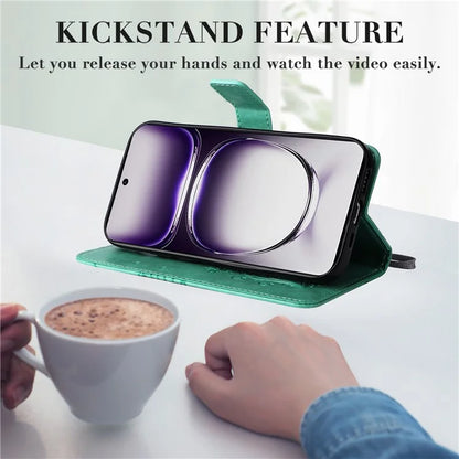 KT Imprinting Flower Series-2 For Oppo Reno12 5G (Global) Phone Case Butterfly Imprint Leather Wallet Cover