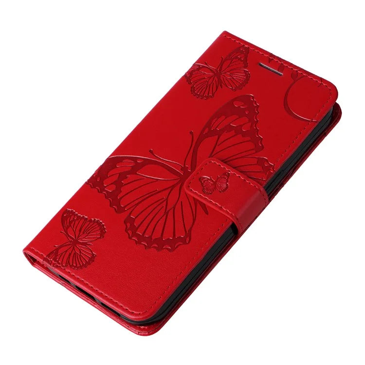 KT Imprinting Flower Series-2 For Oppo Reno12 5G (Global) Phone Case Butterfly Imprint Leather Wallet Cover