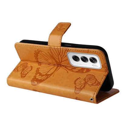 KT Imprinting Flower Series-2 For Oppo Reno12 5G (Global) Phone Case Butterfly Imprint Leather Wallet Cover