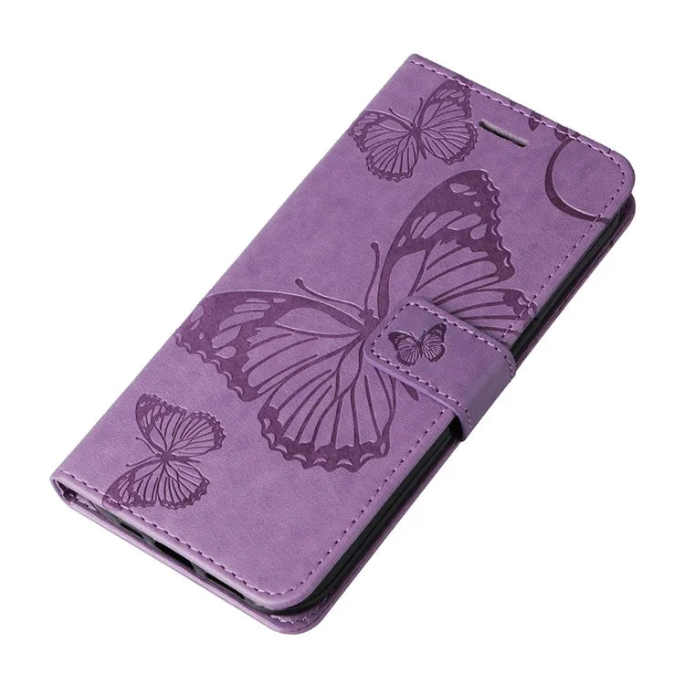 KT Imprinting Flower Series-2 For Oppo Reno12 5G (Global) Phone Case Butterfly Imprint Leather Wallet Cover