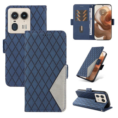 For Motorola Moto X50 Ultra 5G / Edge 50 Ultra 5G Wallet Stand Case Leather Phone Cover Rhombus Imprint
