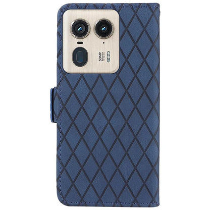 For Motorola Moto X50 Ultra 5G / Edge 50 Ultra 5G Wallet Stand Case Leather Phone Cover Rhombus Imprint