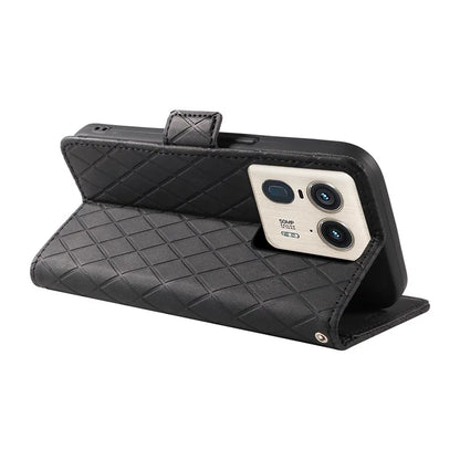 For Motorola Moto X50 Ultra 5G / Edge 50 Ultra 5G Wallet Stand Case Leather Phone Cover Rhombus Imprint