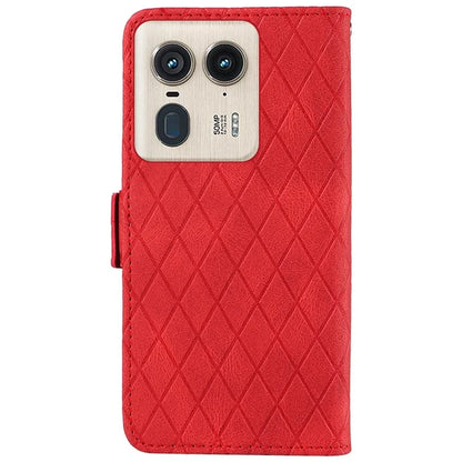 For Motorola Moto X50 Ultra 5G / Edge 50 Ultra 5G Wallet Stand Case Leather Phone Cover Rhombus Imprint